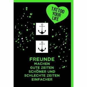 Tattoo Anker, 100 % vegan, wasserfest, 1-2 Wochen Haltbarkeit