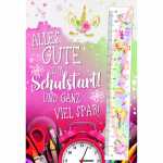 EULZER Glückwunschkarte Schulanfang Mädchen,...