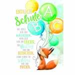 EULZER Glückwunschkarte Schulanfang Luftballons,...