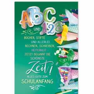 EULZER Glückwunschkarte Schulanfang Schultüten