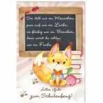 EULZER Glückwunschkarte Schulanfang Fuchs