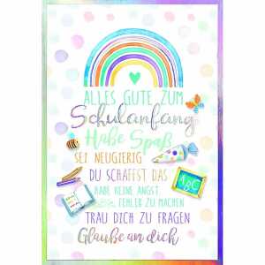 EULZER Glückwunschkarte Schulanfang Regenbogen, Kurt Eulzer Druck