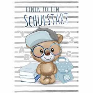 EULZER Glückwunschkarte Schulanfang Junge Teddy, Kurt Eulzer Druck