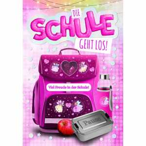 EULZER Glückwunschkarte Schulanfang Mädchen Feen, Kurt Eulzer Druck