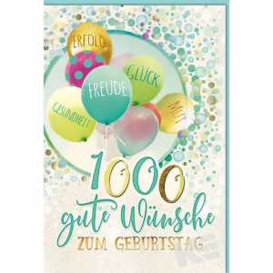 EULZER Geburtstagskarte Luftballons