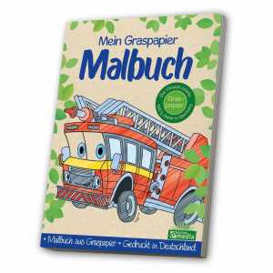 MEDIA Mein Graspapier Malbuch Feuerwehr,