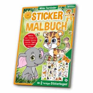 MEDIA Sticker Malbuch Wilde Tierkinder,