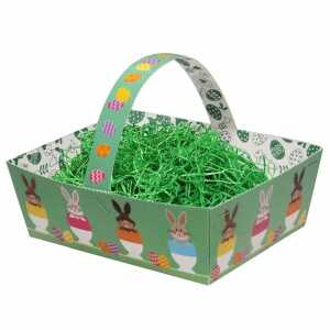 Xmas-and-more Osterkorb Pappe mit 10g Ostergras, 13x16cm