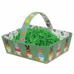 Xmas-and-more Osterkorb Pappe mit 10g Ostergras, 13x16cm