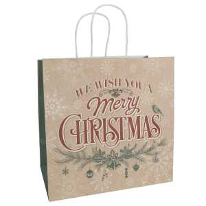 Geschenktasche WH Elch 28x28x15cm Motiv Frohe Weihnachten/Elch,