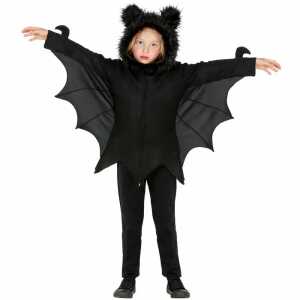 Kinder Poncho Fledermaus mit Kapuze Gr. 128, 5-7 Jahre, Widmann