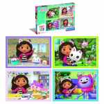 Gabbys Dollhouse 4in1 Puzzle 12-24 Teile, Clementoni