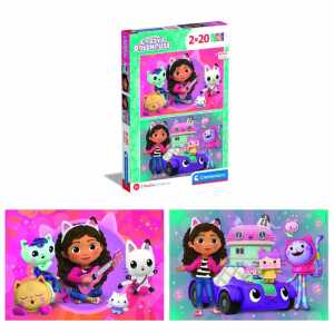 CLEMENTONI GMBH Gabbys Dollhouse Puzzle 2x20 Teile, Clementoni