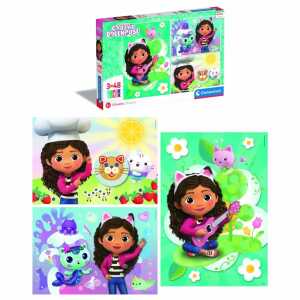 CLEMENTONI GMBH Gabbys Dollhouse Puzzle 3x48 Teile Motiv 2, Clementoni