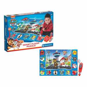 PAW PATROL Bodenpuzzle interaktiv 24 Teile blau 70x100 cm Patrol-Stift