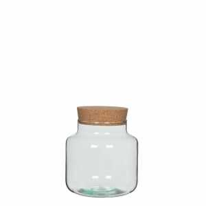 Edelman Glas-Vorratstopf Chela transparent D19x19cm, mit Korkstopfen