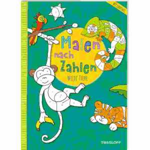 Malen nach Zahlen Wilde Tiere, Mit ausklappbarer Farbtafel,