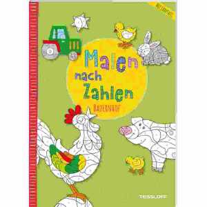 Malen nach Zahlen Bauernhof, Mit ausklappbarer Farbtafel.