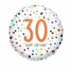 Folienballon Happy Birthday 30 Confetti, D43cm, S40...