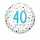 Folienballon Happy Birthday 40 Confetti, D43cm, S40 verpackt,, AMSCAN