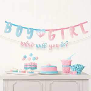 Banner-Set The Big Reveal 187x25cm/182x12cm 2teilig, Boy or Girl