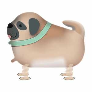 Folienballon AirWalker gehender Hund schwebt über Boden Heliumbefüll