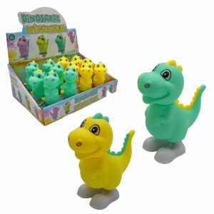 Aufzieh-Dinosaurier Meganique 12,5cm, 2fach sortiert: mint oder gelb