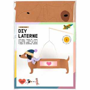 Laternen-Bastelset DIY AUTUMN FRIENDS, 2fach sort Dackel o Erdmännchen