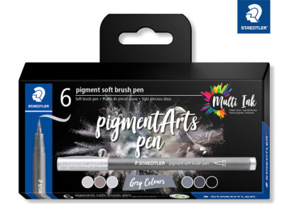 Staedtler pigment soft brush pen Greys 6 ST