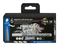 Staedtler pigment soft brush pen Greys 6 ST