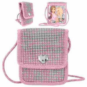 Brustbeutel TOPModel GLITTER QUEEN, rosa Glitzer-Steine