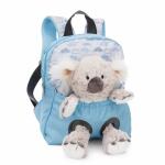 Rucksack mit Plüschtier 21x26cm Koala blau, 25cm...