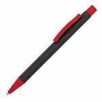 Kugelschreiber Soft Metal Blackn Red, Schreibfarbe: schwarz,
