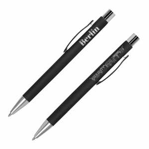 Kugelschreiber Soft Metal Gravur Berlin, Schreibfarbe schwarz,