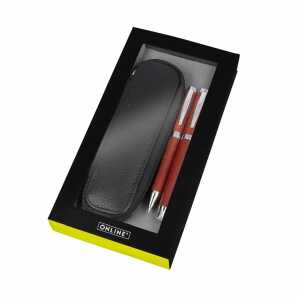 Schreibset Nature Style Rosewood 2er, Set Füllhalter/Kugelschreiber