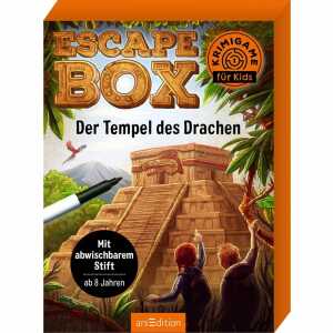 Kartenspiel Escape-Box Der Tempel des Drachen, mit abwischbaren Stift,