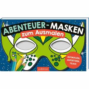 Malblock Abenteuer-Masken ausmalen, aufsetzen,, ausmalen, aufsetzen