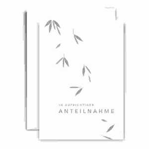 Trauerkarte B6 hd In Aufrichtiger, Anteilnahme