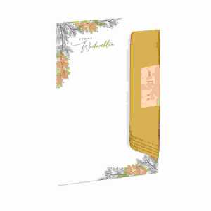 Briefset A4 DL Elegantes Gesteck, Inhalt: 5 Blätter, 5 Briefumschläge