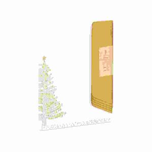 Briefset A4 DL Weihnachtsbaum mit Kugeln, 5 Blätter, 5 Briefumschläge
