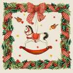 Servietten 33x33cm Weihnachtspferd, 20 Stück,...