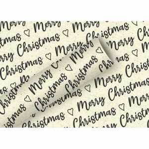 Geschenkpapier 1,5mx70cm Gras Chrism.allover sw, By Nature