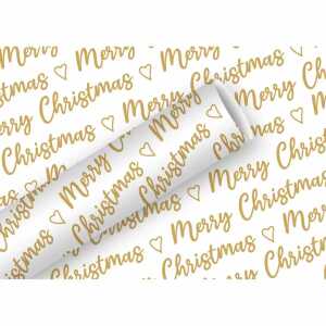 Geschenkpapier 1,5mx70cm Christmas allover weiß, Braun + Company