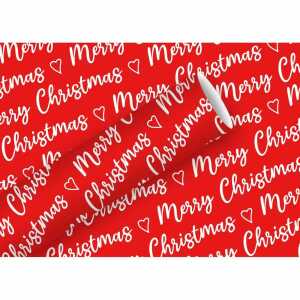 Geschenkpapier 2mx70cm Chistmas allover rot, Braun + Company