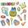 Sticker Diamond Painting Happy Birthday Set, 15 Sticker, ca. 4,5cm