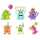 Sticker Diamond Painting Monster Set, 6 Sticker, ca. 4,5cm