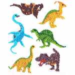 Sticker Diamond Painting Dinos Set, 6 Sticker, ca. 4,5cm