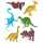Sticker Diamond Painting Dinos Set, 6 Sticker, ca. 4,5cm