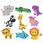 Sticker Diamond Painting Zootiere Set, 9 Sticker, ca. 4,5cm