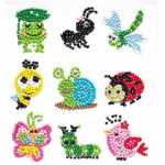 Sticker Diamond Painting Tiere Set, 9 Sticker, ca. 4,5cm